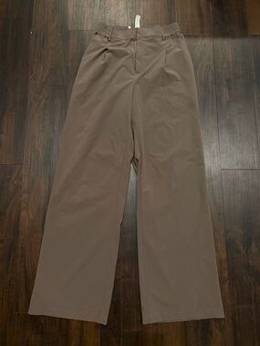 Alo Yoga Pursuit Trouser Pants High Rise Wide Leg Brown Small